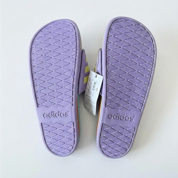 Adidas Multicolor Striped Slides - 8 - Picture 2 of 4